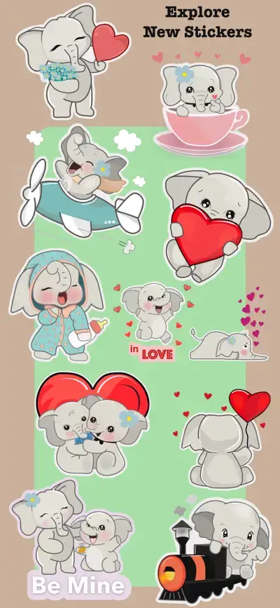Cute Elephant Stickers - Kiana — screenshot 2