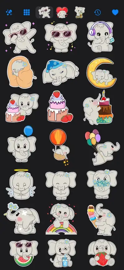 Cute Elephant Stickers - Kiana — screenshot 3